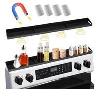 Tressify Stove Oven Spice Rack Organizer, 4 Strong Magnets, 30 Magnetic Stove Top Shelf, Non-Slip Silicone Kitchen Shelf Over Stove, Heat-Insulated Kitchen Gadget, Simple Install