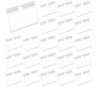 Tressify Supermarket Store'S Double Wire Merchandise Display Tags, Retail Sign Holders with Blank Cards, Clear Plastic Price Tag Display with Wire Hooks, One Hundred Pack Label Holders