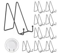 Tressify Tabletop Adornment Plate Easel, Metal Frame Photo Mounts, Simple Presentation Easels, 10 Pk Plate Racks For Display, For Picture Book Photo Platter Art Pieces