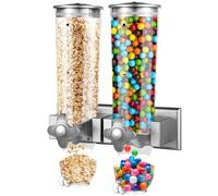 Tressify Wall Mounting Dispenser, Dispensing Grain Clear Wall Canister, Dual-Headed Cereal Dispenser, Dry Food Wall-Mounted Kitchen Dispenser For Snacks, 3 L Large Capacity, Nuts, Coffee Beans