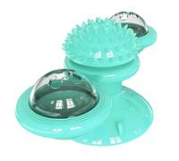 Tressify Windmill Cat Spinner, Light Up Blue Interactive Cat Toy with Catnip, Self Grooming Toy, Treat Holder, Suction Cup Base, 6.2 x 2.9 x 2.7 in