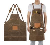 Tressify Work Apron for Mechanics & Carpenters, Heavy Duty Waxed Canvas with Tool Pockets, Ideal Gift