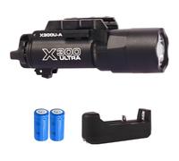 Tressify X300U Style Pistol Flashlight With Rail Mount, 500 Lumens, Alloy-Nylon Construction, Includes Batteries & Charger, 1.5 X 1.5 X 3.9 In / 3.8 X 3.8 X 10 Cm