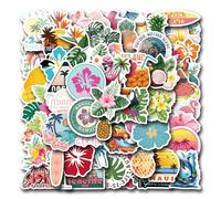 Tressora 55PCs Tropical, Beach Island Life, Summer Laptop Water Bottle, Travel Stickers for Hydro Flask, Planner for Kids