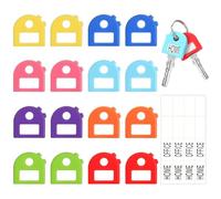 Tressora Key Labels Stretchy All-in-One Key Covers, Key Identifier, Pack of 16, Fits Most Keys