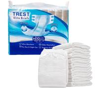TREST Elite Briefs for Men and Women, Overnight Diapers for Incontinence, Elite Absorbency, Comfortable, Odor Neutralizing and Secure Fit - White, Medium (Pack of 10)