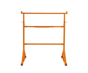 Trestle Stand Heavy Duty Builders Trestles Portable Saw Horse Work Table Bench Adjustable Height 105.5-185.5cm Non Slip Feet Support Arms 200kg Load Capacity Each Powder Coated Steel Tool Tray Hooks
