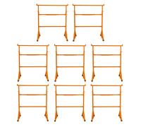 Trestle Stand x 8 Heavy Duty Builders Trestles Twin Pack Portable Saw Horse Work Table Bench Adjustable Height 105-185cm Non Slip Feet 200kg Load Capacity Each Powder Coated Steel Tool Tray Hooks