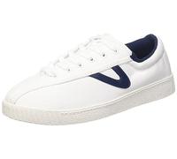 TRETORN Nyliteplus Canvas Trainers Women's Lace-Up Casual Tennis Shoes Classic Vintage Style, White Navy, 5 UK