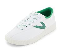 TRETORN Women's Nylite Plus Canvas Sneakers, White/Green/Green, 3.5 UK