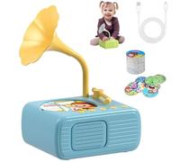 Tretregard Kids Phonograph,2025 New Educational Music Story with 99 cards and 10 Recording Cards, Multifunctional Early Education Card Phonograph, for Boys and Girls (Blue, One Size)