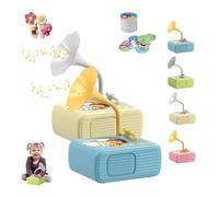 Tretregard Kids Phonograph, Kids Phonograph with 96 Cards, Free 8 Recording Cards, Educational Music Story Player, Audio Book Gift for Boys and Girls, Bluetooth Connection Available (Blue+Beige)