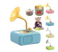 Tretregard Kids Phonograph, Toddler Gramophone With 96 Cards, Early Education Phonograph Story Machine, With 96 Learning Cards And 8 Recording Card, Improves Listening Skills (blue)
