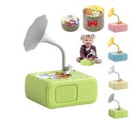 Tretregard Kids Phonograph, Toddler Gramophone With 96 Cards, Early Education Phonograph Story Machine, With 96 Learning Cards And 8 Recording Card, Improves Listening Skills (green)