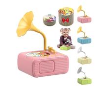 Tretregard Kids Phonograph, Toddler Gramophone With 96 Cards, Early Education Phonograph Story Machine, With 96 Learning Cards And 8 Recording Card, Improves Listening Skills (pink)