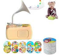 Tretregard Kids Phonograph, with 96 Learning Cards and 10 Recording Cards, Tretregard Phonograph, Bluetooth Music Connection, Sleep Soothing Mode, Voice Recording, Gentle Rhythmic Movement (orange)