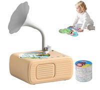 Tretregard Phonograph, Tretregard Kids Phonograph, Toddler Record Gramophone Audio Book Toy, Toddler Record Player with 96 Learning Cards, Audio Book Gift for Boys and Girls (Yellow)