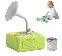Tretregard Phonograph, Tretregard Kids Phonograph, Toddler Record Gramophone Audio Book Toy, Toddler Record Player with 96 Learning Cards, Audio Book Gift for Boys and Girls (Green)