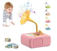 Tretregard/Sweako Kids Phonograph with 99 Cards, 2025 Upgrade Early Education Gramophone Story Machine, Toddler Music Sensory Player, Educational Music Interactive Toy for Boys and Girls(Pink)