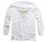 Trevco Bon Jovi Greatest Hits Unisex Long Sleeve T Shirt, White