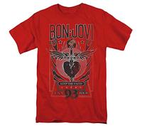Trevco Bon Jovi Keep The Faith Unisex T Shirt, Red