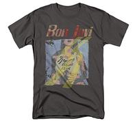 Trevco Bon Jovi Slippery When Wet Girl Unisex T Shirt, Charcoal