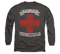 Trevco, inc. Bon Jovi Bad Medicine Unisex Long Sleeve T Shirt, Charcoal, S