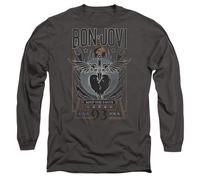 Trevco, inc. Bon Jovi Keep The Faith Unisex Long Sleeve T Shirt, Charcoal, S