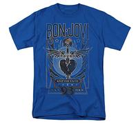 Trevco Unisex Bon Jovi Keep The Faith Unisex T Shirt, Royal T-Shirt