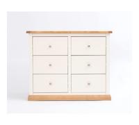 Trevi 6 Drawer Chest of Drawers Chrome Knob Cabinet Bits Off White One Size