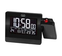 Trevi Black Digital Alarm Clock With Time Projection