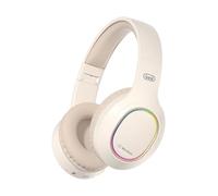 Trevi DJ 12E60 BT Wireless Stereo Headphones with Built-in Microphone and Call Answer Button, Comfortable and Foldable, Micro SD, AUX-IN, Rechargeable Battery, 7-9 Hours, Cream