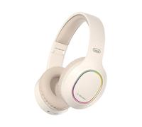 Trevi DJ 12E60 BT Wireless Stereo Headphones with Built-in Microphone and Call Answer Button, Comfortable and Foldable, Micro SD, AUX-IN, Rechargeable Battery, 7-9 Hours, Cream
