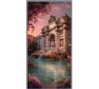 Trevi Fountain In Rome Diamond Painting Landscape Diamond Art Kits Adults Beginners DIY 5D Square Drill Crystal Art Rhinestone Gem Dots Embroidery Paintings Crafts, Home Wall Decor 100x200cm tb38-a8