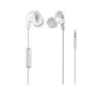 Trevi HMP 696 M Ergonomic Mini Stereo Headphones with Built-in Microphone, Durable Tangle-Free Cable, Compatible with Smartphones, Outdoor Noise Cancellation, White