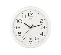 Trevi OM 3301 Quartz Wall Clock with Silent Sweep Movement, Diameter 24 cm, White, plastic, round