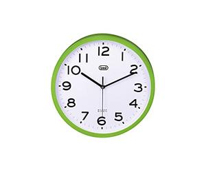 Trevi OM 3302 S Silent Wall Clock with SWEEP Movement, Diameter 30 cm, Modern and Essential Design, Ideal for Bedroom and Office, Operated with AA Battery, Green