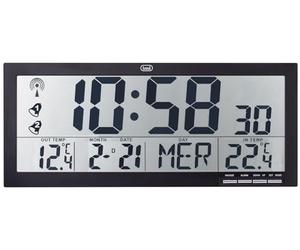 Trevi OM 3530 RC Radio Wall Clock with Large Display and Wireless Outdoor Sensor, Thermometer and Multilingual Calendar