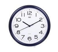 Trevi OM3301 - Completely silent 25.5cm diameter quartz round wall clock with sweep movement - Black