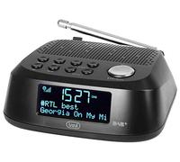 Trevi RC 80D4 DAB Electronic Radio Alarm Clock with DAB/DAB+ Digital Receiver, Large LED Display, Sleep Function, Snooze Function, Black