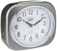 Trevi Retro Bedside/Travel Alarm Clock with LED Backlight and Silent Sweep Second Hand, Plastic, Grey