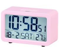 Trevi SLD 3P60 Digital Clock with Large Backlit Display and Thermometer, Programmable Alarm Clock, Snooze Function and Timer Function, Pink