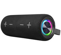 Trevi XSC 8A88 B Portable Wireless Speaker, 2 x 15W, Stereo with Passive Woofer, IPX5 Waterproof, MP3 Player Micro SD, AUX-IN, Disk Light and Speaker, Black