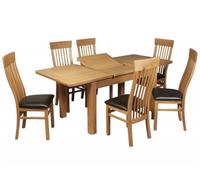 Treviso Oak 6 Seater Butterfly Extending Dining Set
