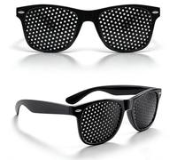 Trevixor 2PCS Black Pinhole Glasses - Pin Hole Correction Glasses for Vision Training, Lunisk Correction Glasses Style, Novelty Pinhole Glasses for Party