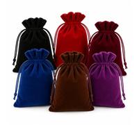 Trevixor 6 PCS Small Drawstring Bags, Velvet Pouches for Jewellery, Dice, Tarot Decks, Rosary Beads and Gifts