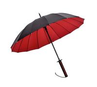 TREWQ 16 Ribs Samurai Sword Umbrella Windproof Long Umbrella,Manual Open Close Rain Umbrella,Best Birthday Gifts Cosplay Decoration - Non Slip Handle Umbrella for Adults Red black