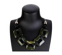 TREWQ Chunky Necklace Acrylic Cuban Link Chain Necklace Resin Geometric Statement Large Choker Necklaces Fashion Necklace for Women Delicate Jewelry Adjustable for Women green 1