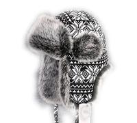 TREWQ Trapper Hat Winter Hats for Men Women,Russian Warm Trapper Hat With Ear Flaps Ushanka Bomber Warm Hat black-60cm