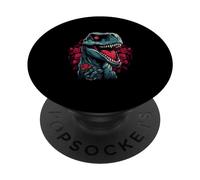 Trex Dino Dinosaur Valentines Day Roses PopSockets Swappable PopGrip